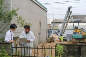 地盤改良工事はじまりました
